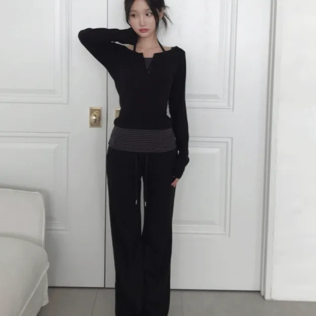 [기장선택!/말라핏보장] 바비 부츠컷 슬림 트레이닝 팬츠