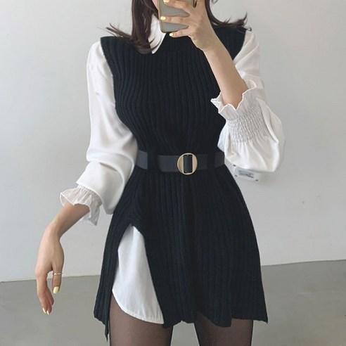 떳다그녀 체이티 셔츠 & 니트베스트 SET - 캐주얼 세트 | 쿠팡