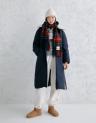 depound - balmacaan down long coat - navy