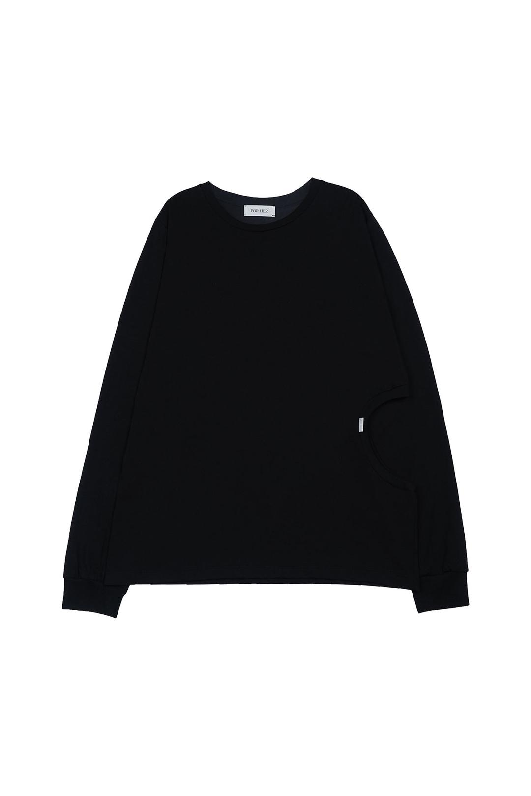[EXCLUSIVE] HOLE BOXY SLEEVE TOP (BLACK)