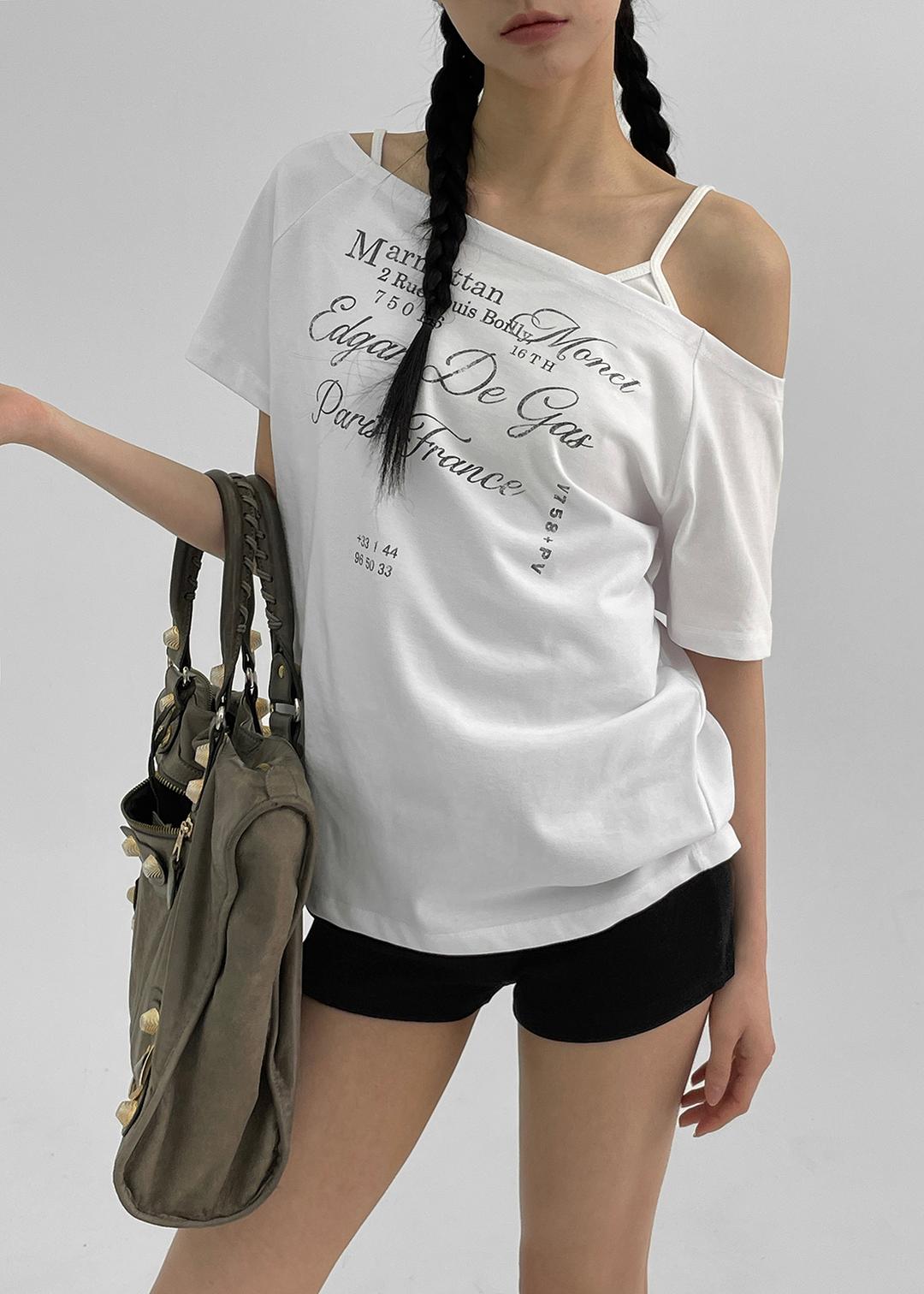 블랙업 [1천장판매] [MADE] 루브르 오프숄더 반팔티