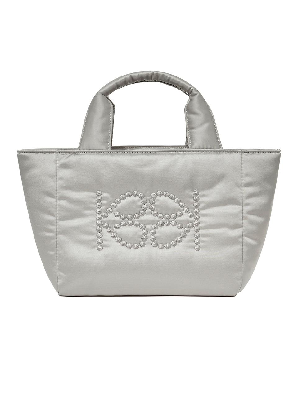 Emblem Padded Hand Mini Bag Grey