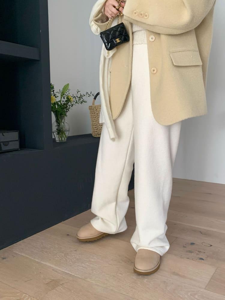 [바로 배송] 윈터 울 밴딩 팬츠 2color