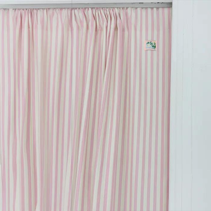Powder Pink Stripe Curtain