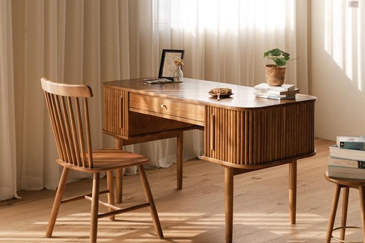 헤세 월넛 템바보드 수납 원목책상 컴퓨터책상 1400