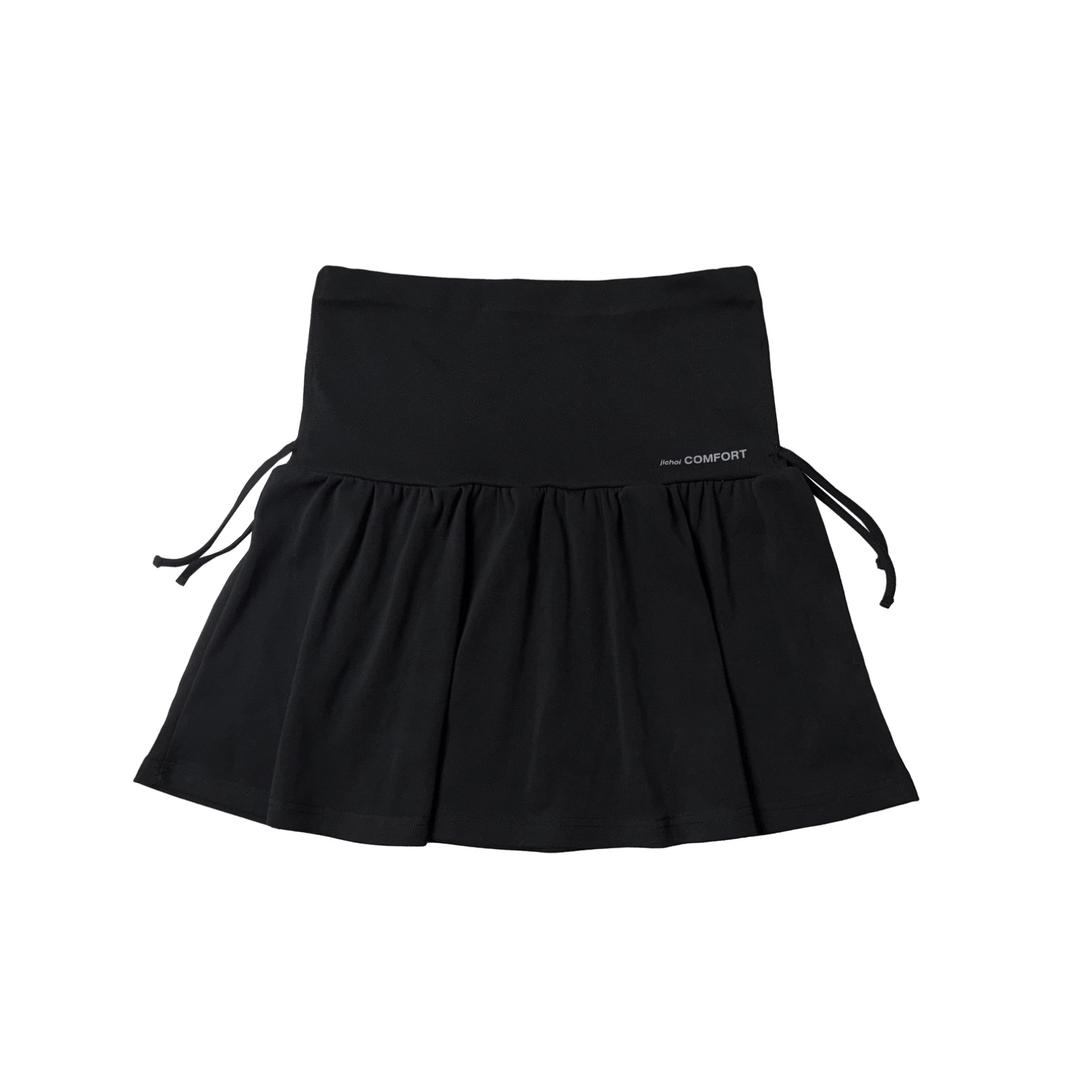 26-001 SHIRRING SKIRT (BLACK)
