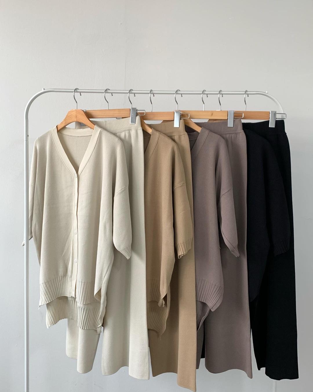 빅사이즈 7부 제이 가디건 세트