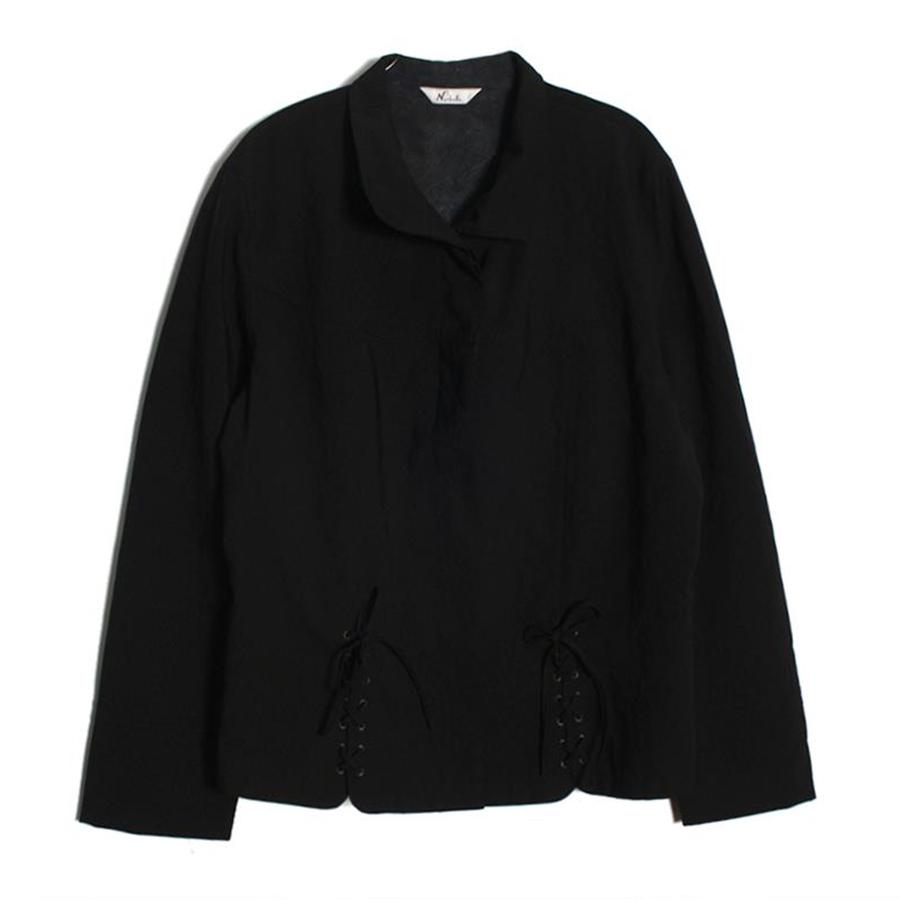 eyelet poly blazer