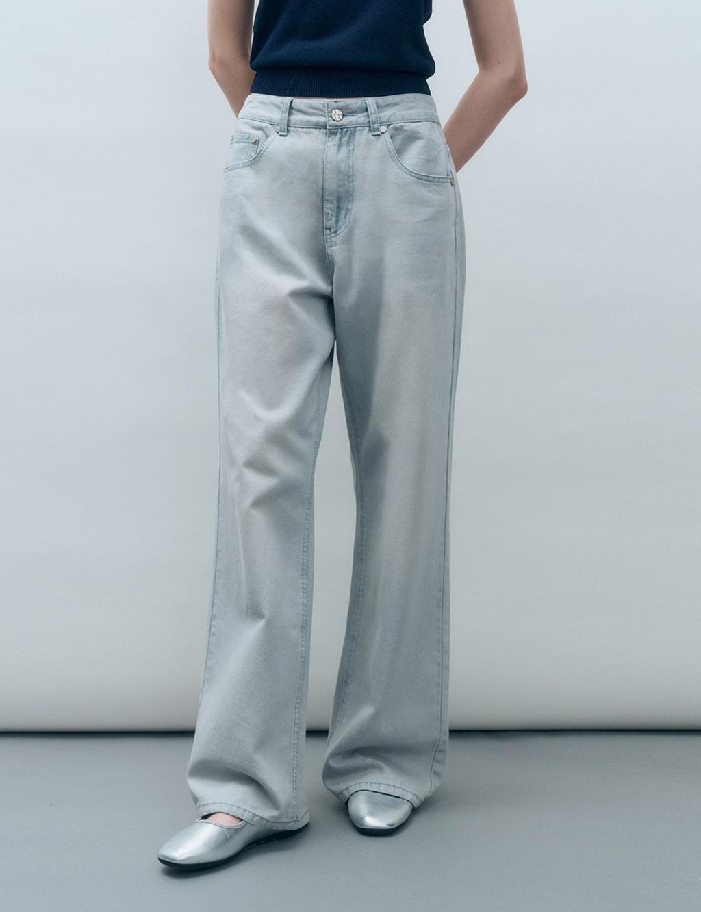 워싱 와이드 데님 진 아이스블루 MDPT060ICEBLUE