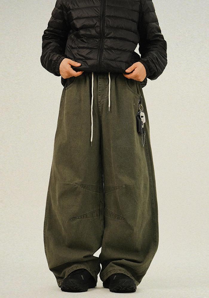 [카키 당일출고][기획상품, 33000원] AD Washing Pigment Tuck Balloon Pants