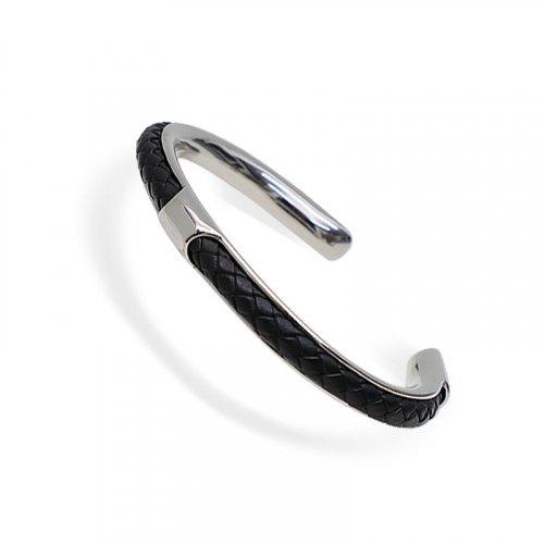CRJ2029B-BKWT 뱅글 커프팔찌 가죽팔찌 남자팔찌