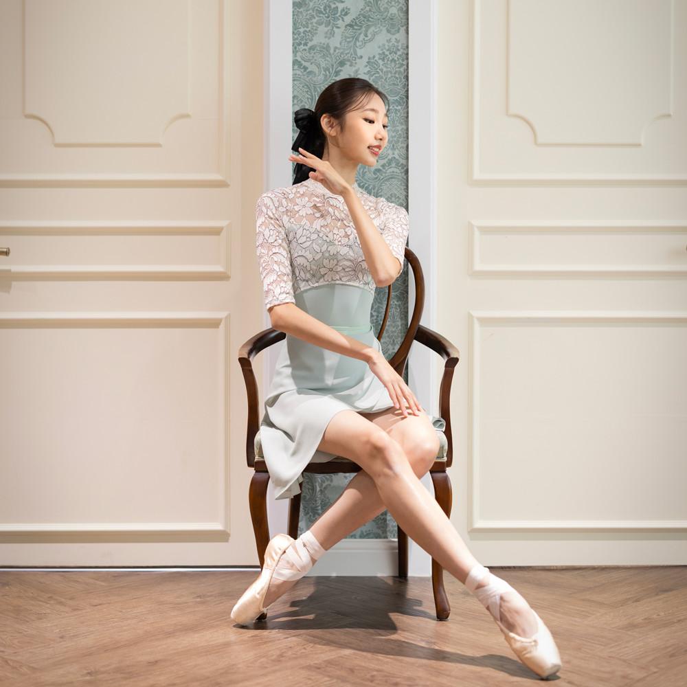 일레르 민트 랩 스커트/ 성인발레복