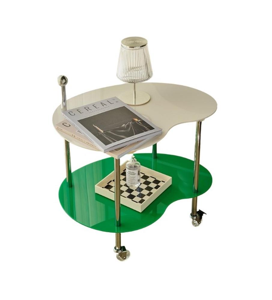 미드센츄리 모던 이동식 아크릴 선반 사이드 테이블 트롤리 협탁 거실 소파 테이블 진열대