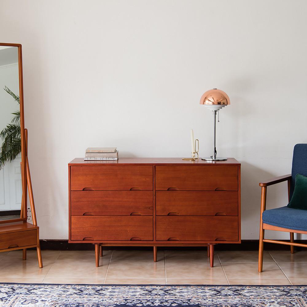 오투가구 스카겐 6칸 와이드 서랍장 드레스룸 3단 서랍