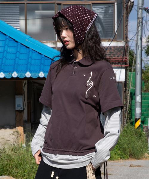 WXT070 모넬로 레이어드 스트라이프 롱슬리브 (BROWN)