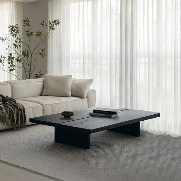 블랙소파테이블 낮은 좌탁 고급 우드 거실식탁