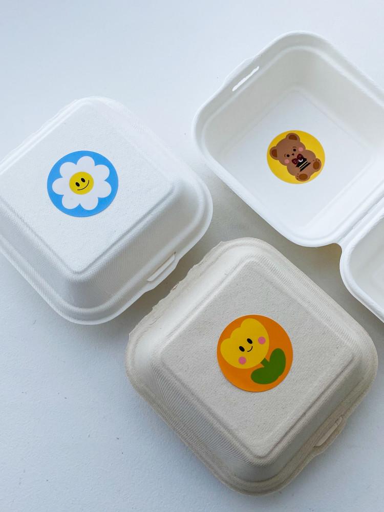 펄프사각 일회용 도시락 케이크 용기 햄버거 박스 미니케익 상자 20p,50p