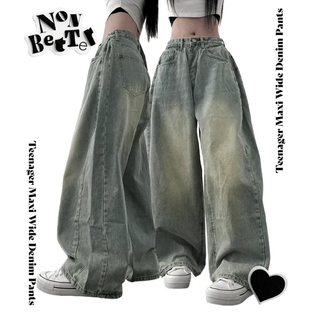 *[숏,롱ver선택/S~XL]* Teenager Maxi Wide Denim Pants [ 틴에이저 맥시 와이드 데님 팬츠 ]