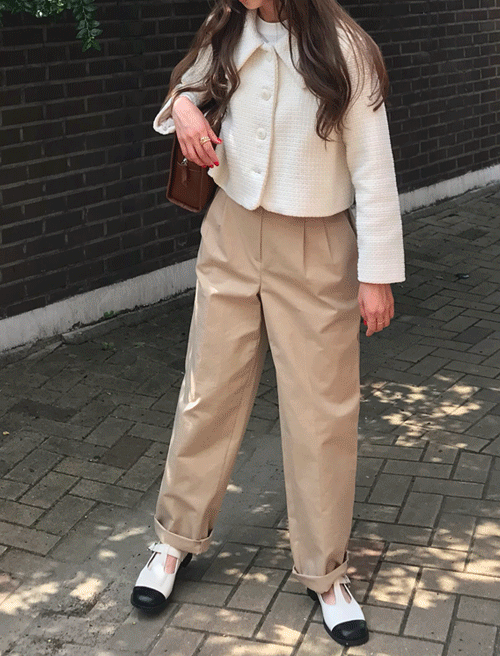 로멘틱 트위드 크롭 자켓