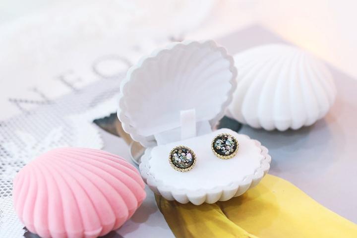 조개 액세서리 귀걸이 반지 케이스