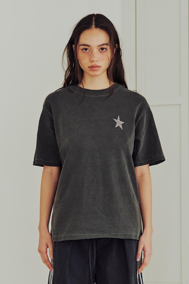 Twinkle Lettering T-shirt (CHARCOAL)