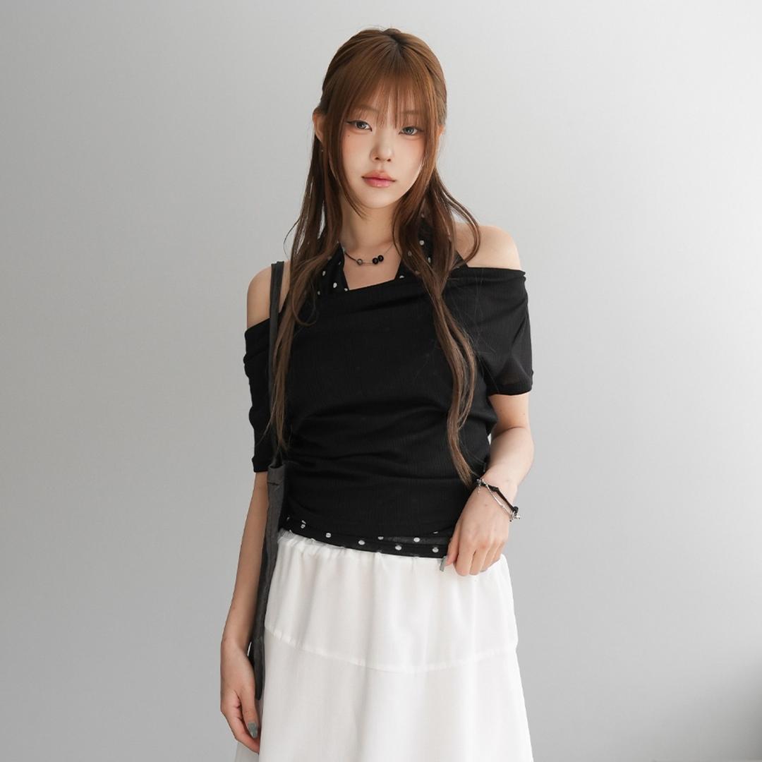 덴핑 오프숄더 티셔츠