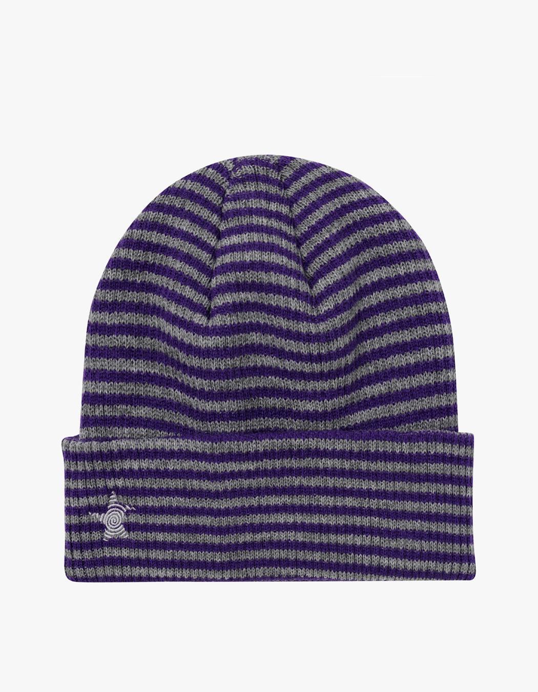 Twister Star Stripe Beanie - Purple/Grey