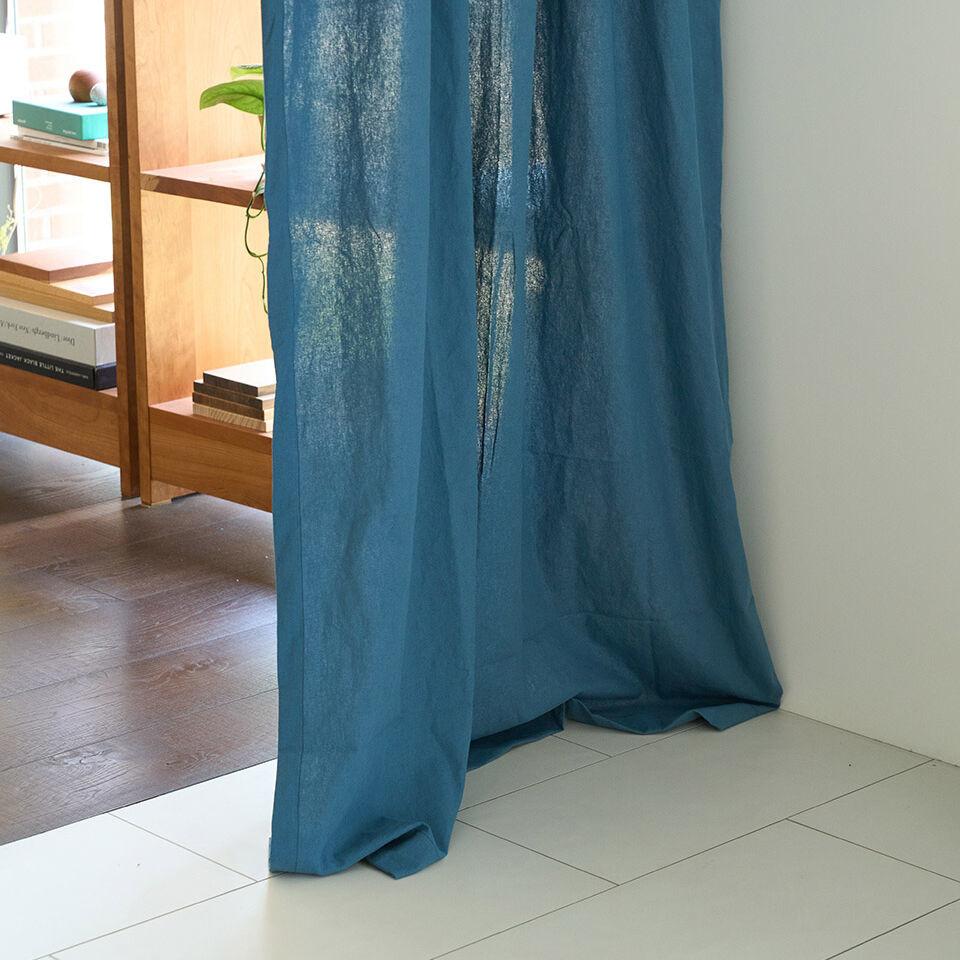 Deep Blue Linen Curtain