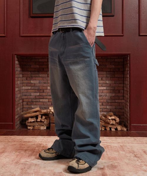 로우 다이드 새깅 플레어 팬츠_스카이 블루