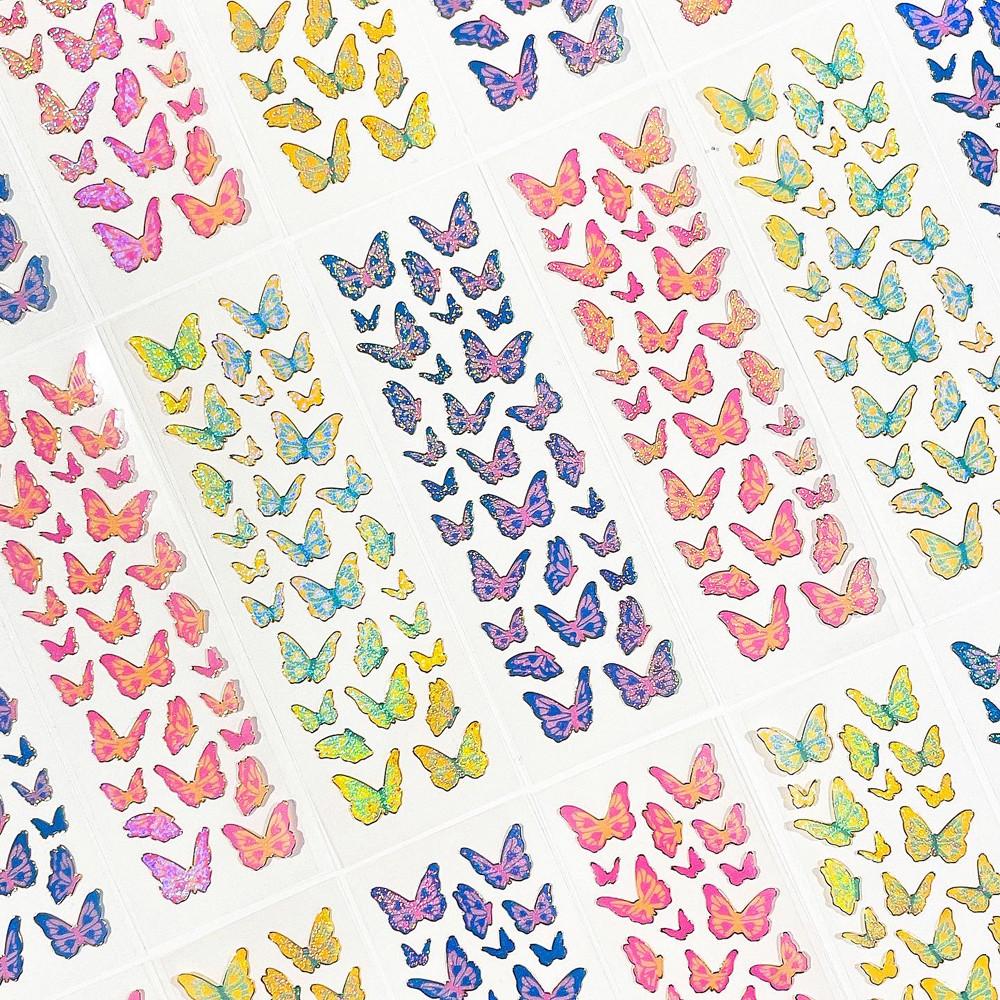 나비 금박 씰스티커 3종