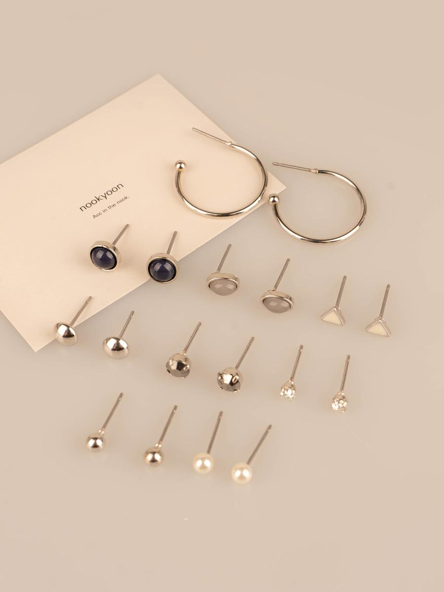 스톤 링 귀걸이 세트(9pcs)