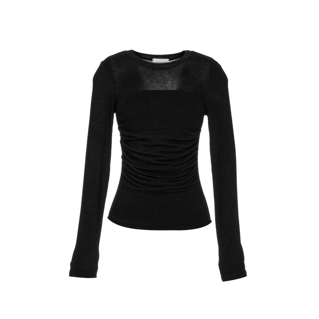 E3932 셔링 레이어드 탑