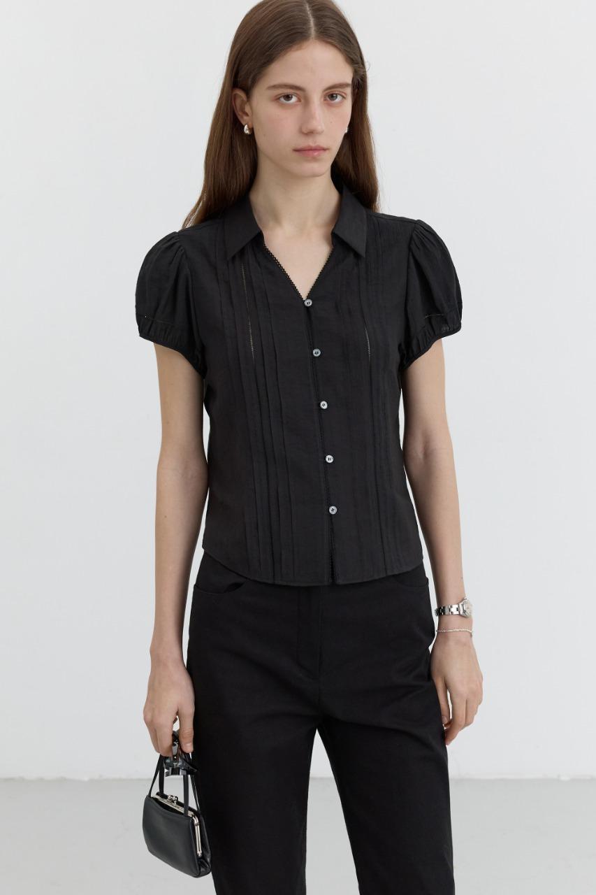 SHIRT COLLARED BLOUSE BLACK