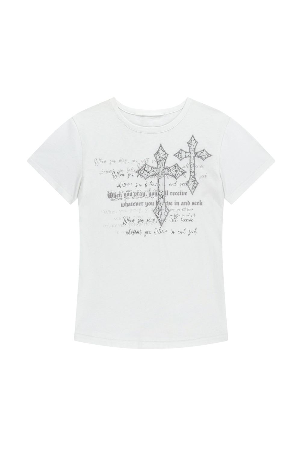 [7.10 예약배송] Laced CROS2 Patch Half Top (White)