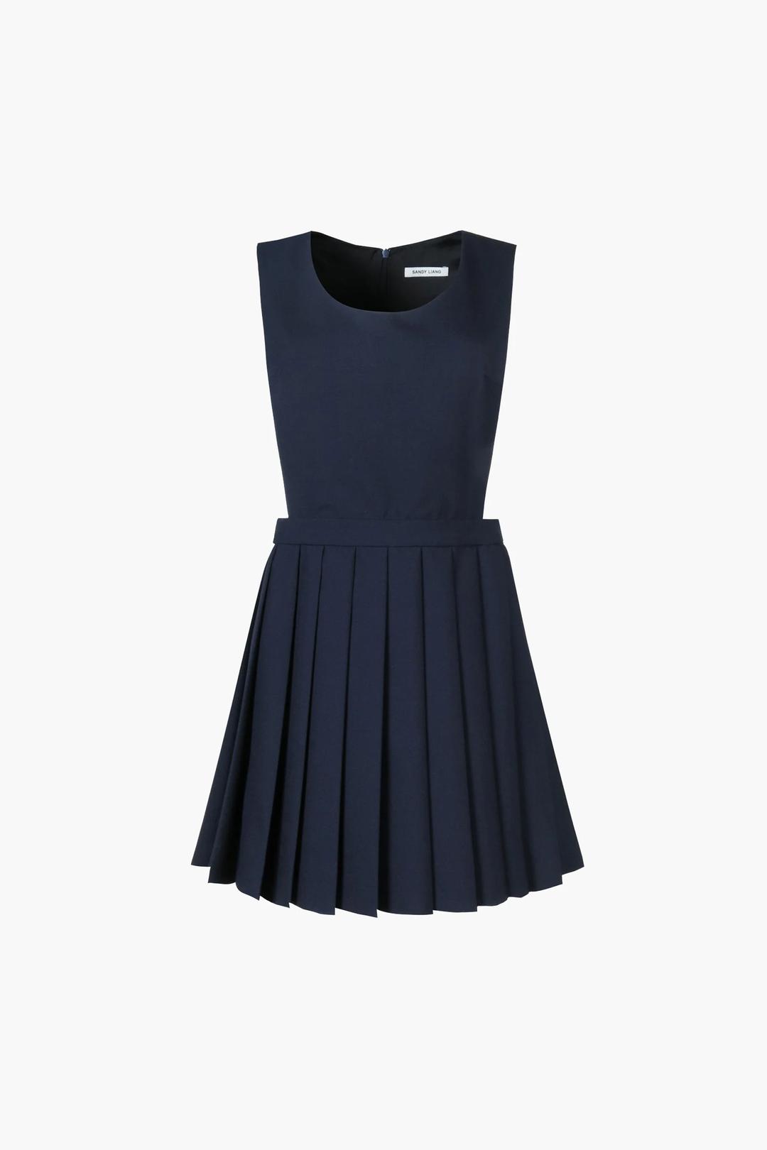 PILOT PINAFORE DRESS - DARK NAVY / XS