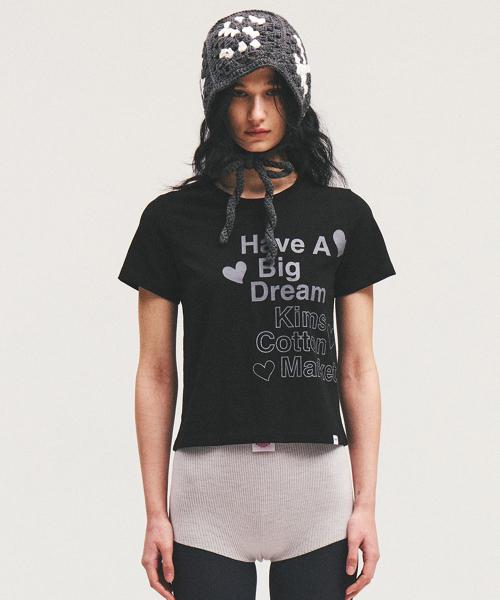 Four Heart Logo Tee Black