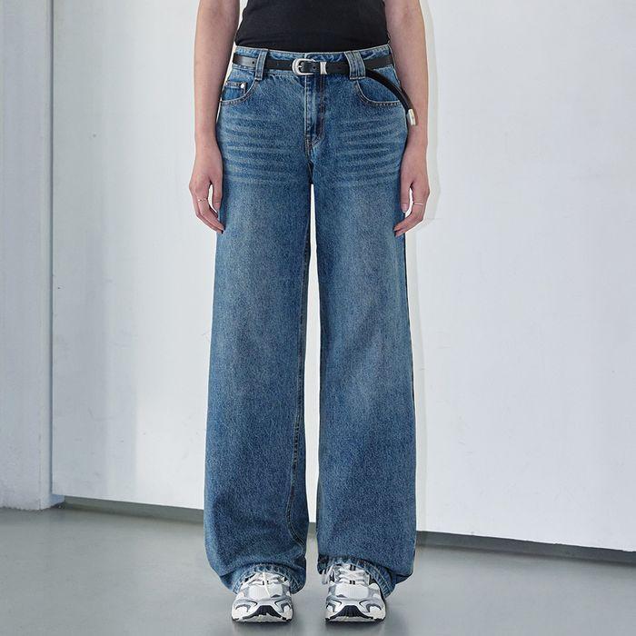 (W)Signature Low Rise Wide Jeans DCWPT004BlueB
