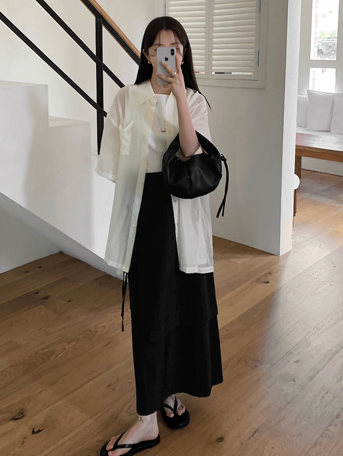 any wrap long skirt (black) 순차발송