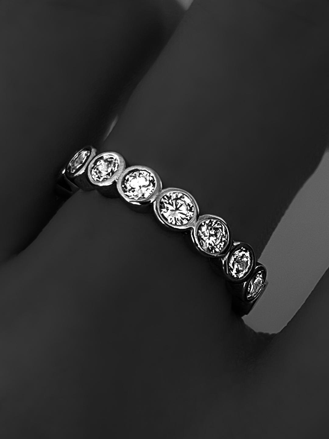 [925 Silver] [ESSENTIAL] 0.10Ct Bezel Full Eternity Ring