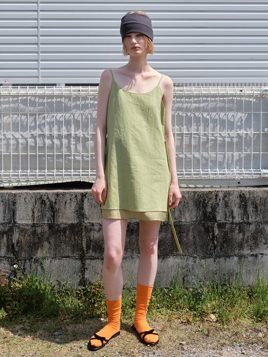 린넨 레이어드 원피스 LIGHT GREEN