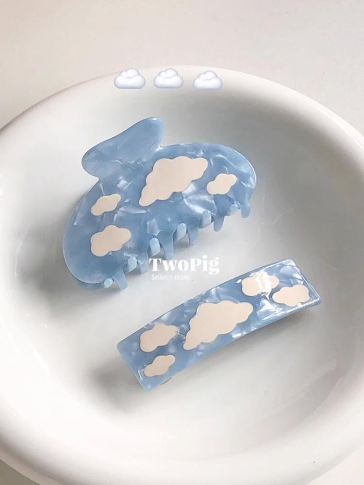 구름 집게핀 여름 헤어 핀 악세사리 아크릴 아트 간편한 키치한 스타일 머리