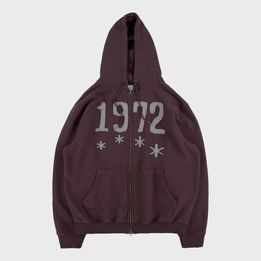 TCM 1972 hooded zip-up (dark wine)