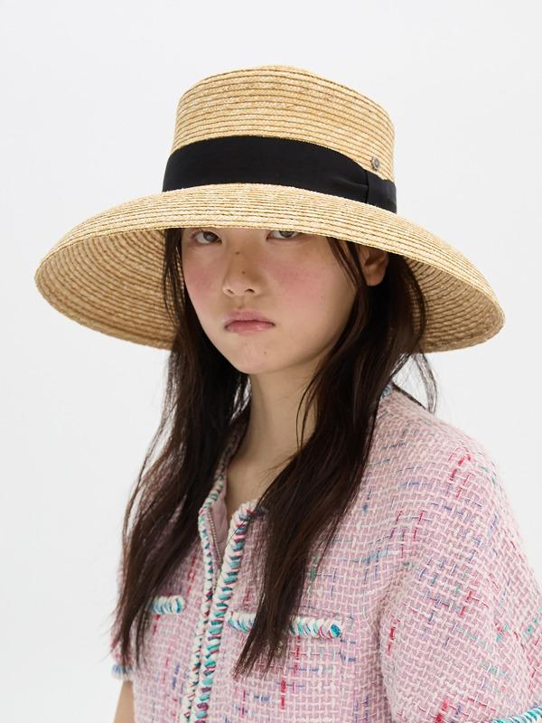 BROWN HAT) 그레이스 와이드 스트로 햇