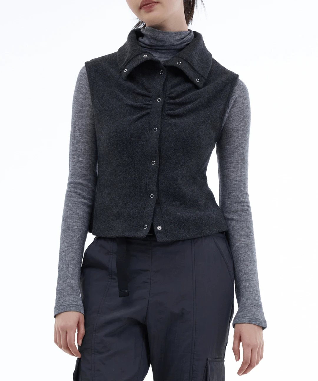 프레이 하이넥 셔링 스웨터 베스트