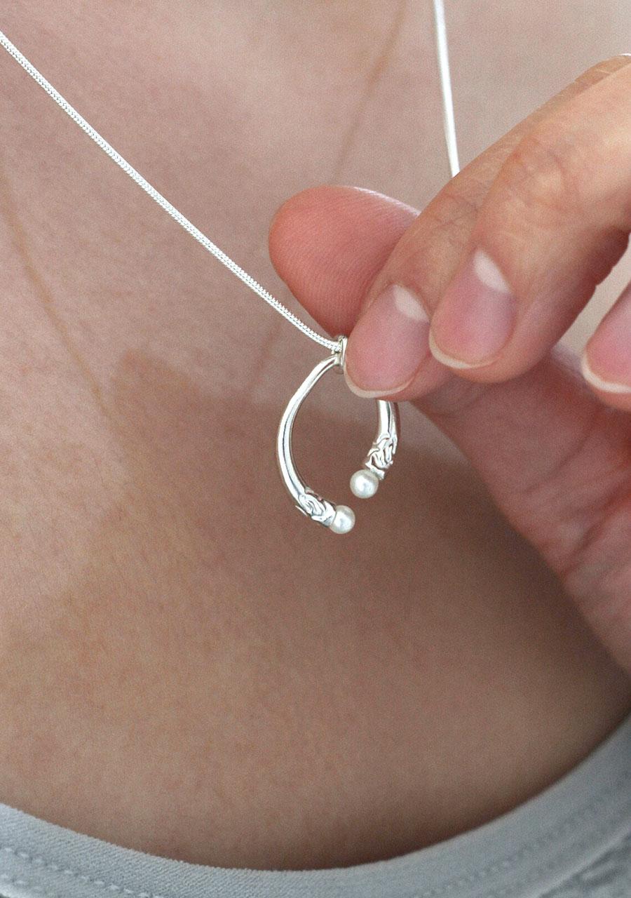 연월(煙月) 목걸이-진주