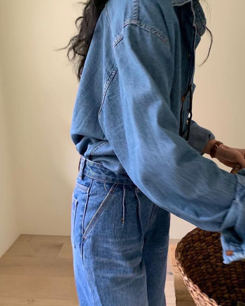 OVERTAKE 오버테이크 드로잉 데님 청셔츠 (2color)