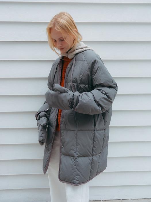 덕다운 리버시블 패딩 SLATE GRAY+GLOVE SET