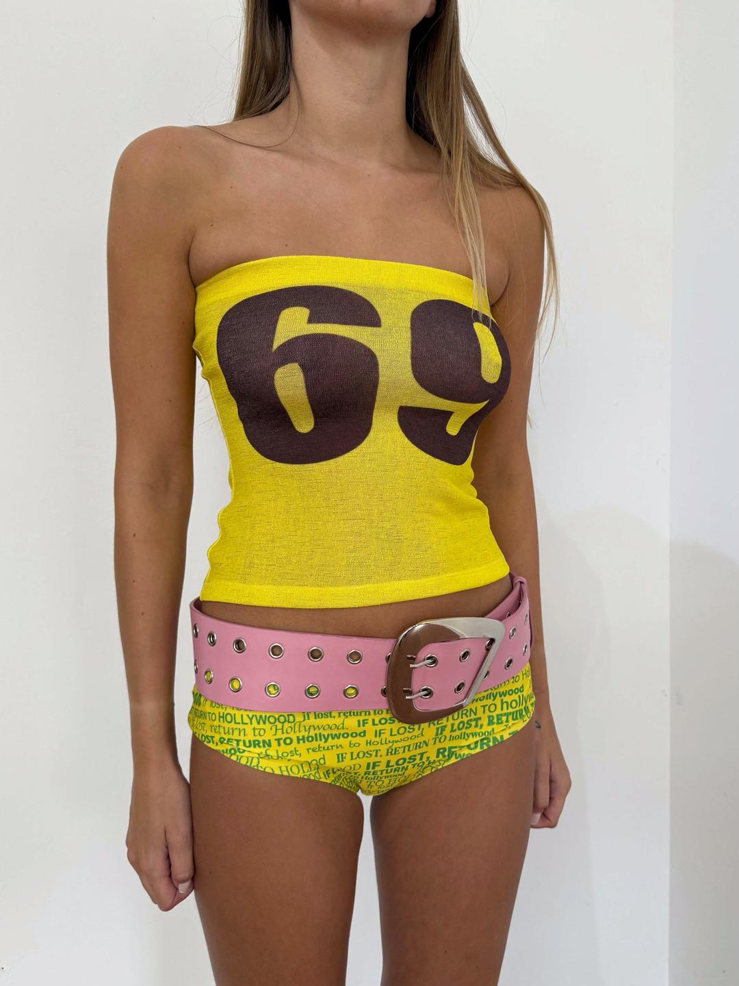 69 YELLOW TUBE TOP - XS