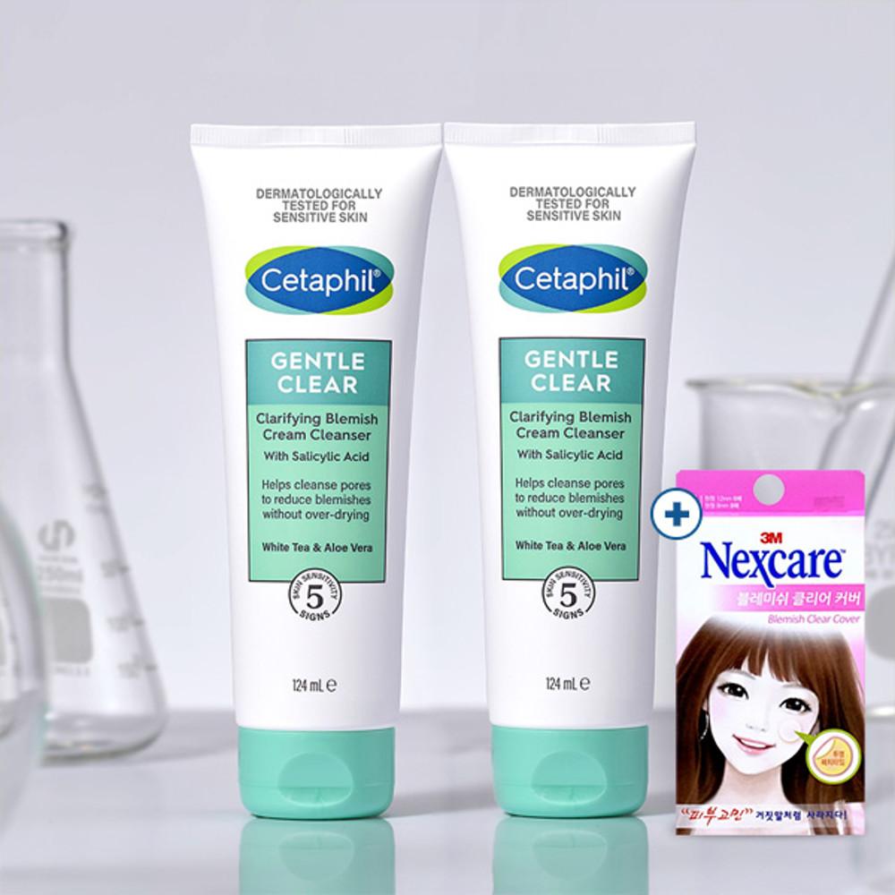 (트러블 패치 증정) 세타필 젠틀 클리어 약산성 살리실산 여드름기능성 폼클렌징 124ml, 2개