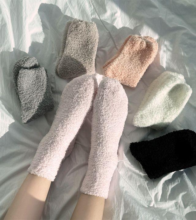 [오늘출발] 여성 수면 겨울 수족냉증 기모 덧신 양말